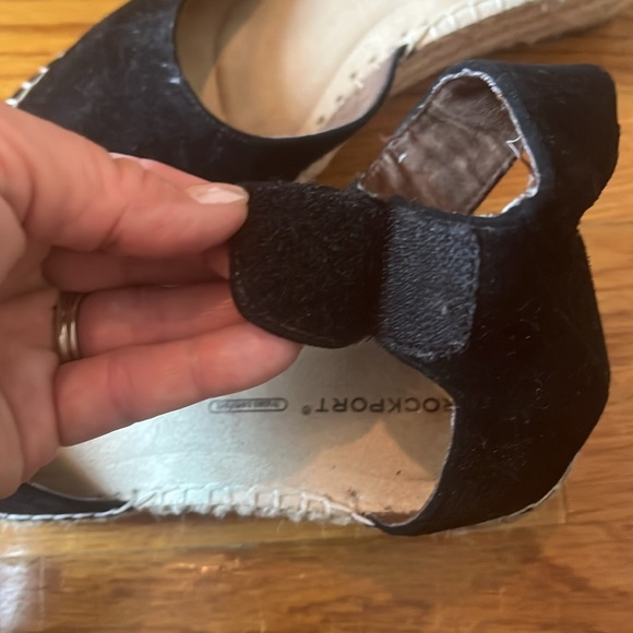 Rockport Women's Black Suede Espadrilles with Velcro ankle straps size 8 - Picture 3 of 6
